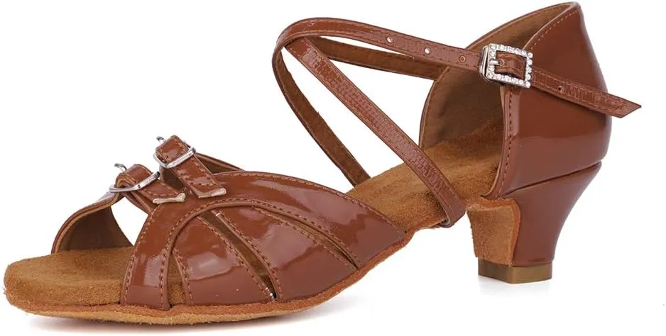 SWDZM Women$Girls Latin Dance Shoes Open Toe Modern Salsa Ballroom Professional Performance Practice Dancing Shoes,WH-D28