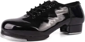 SWDZM Women's & Men's & Kid's Jazz Tap Dance Shoes Tap-Flex Patent Leather Tap Shoe,WX-Tap
