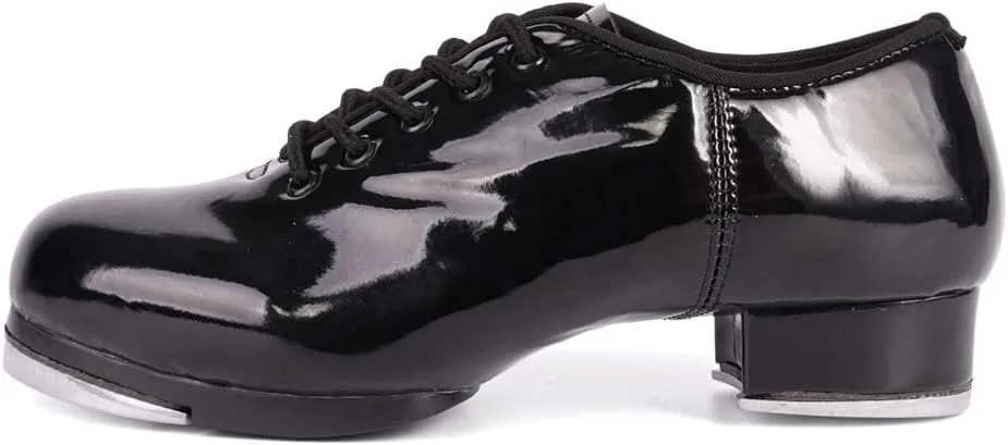SWDZM Women's & Men's & Kid's Jazz Tap Dance Shoes Tap-Flex Patent Leather Tap Shoe,WX-Tap