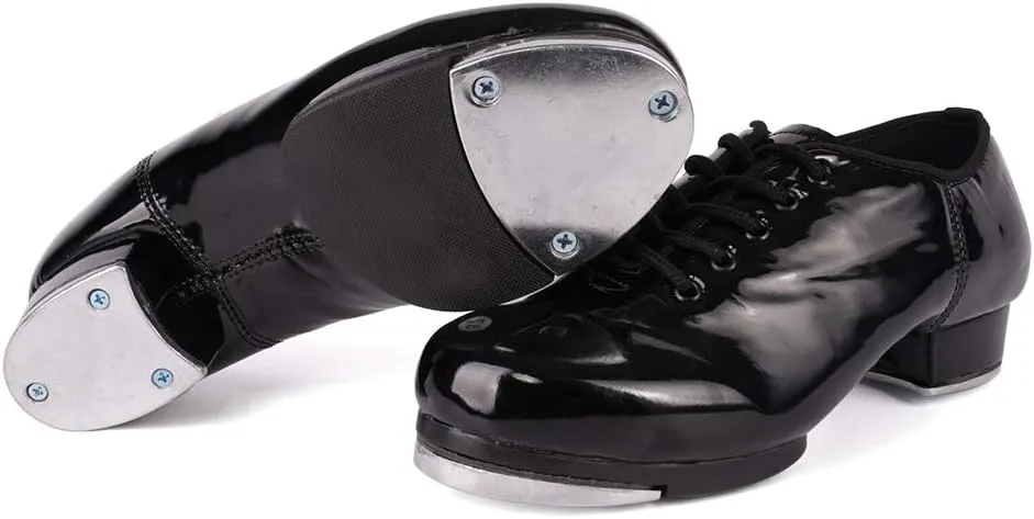 SWDZM Women's & Men's & Kid's Jazz Tap Dance Shoes Tap-Flex Patent Leather Tap Shoe,WX-Tap