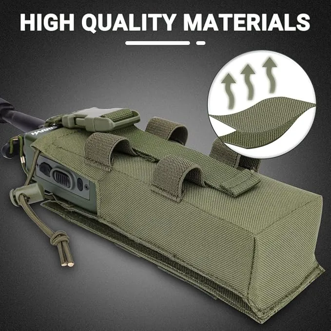 Tactical Molle Radio Holster Holder Case Military Heavy Duty Radios Holster Bag for AR-152 AN/PRC-152 148 UV-25 Two Ways Walkie Talkies Adjustable Storage