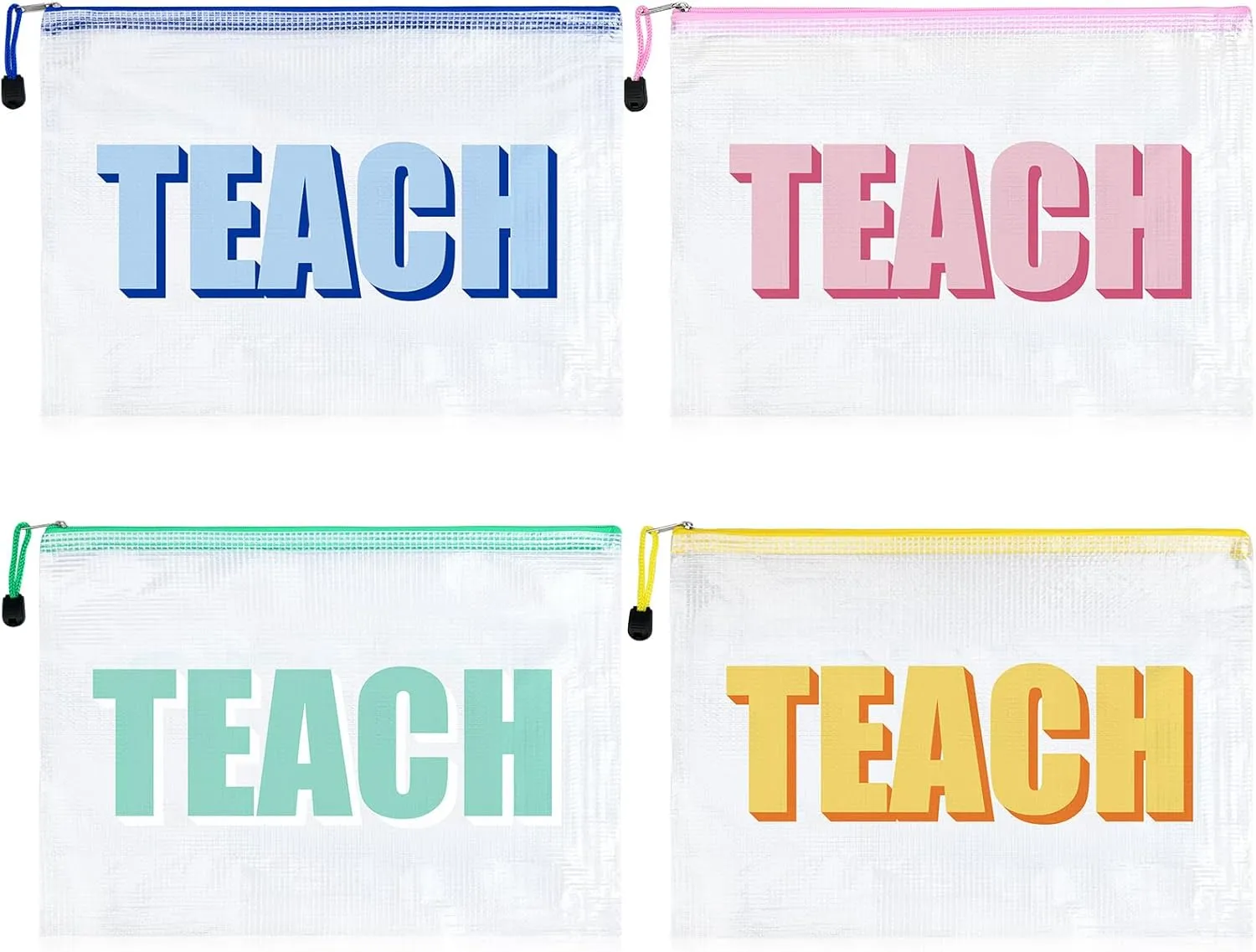 Teacher Appreciation Gifts 4PCS Teache Makeup Bags Teache PouchTravel Cosmetic Pouch Graduation Retirement Teacher Gifts for Women