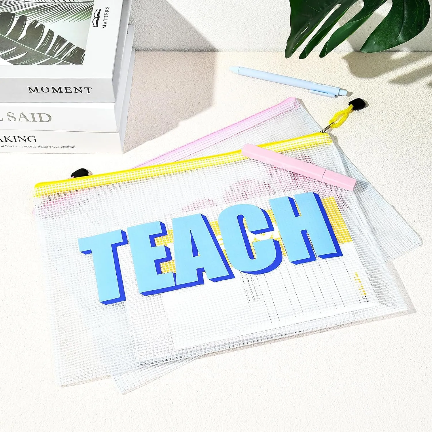 Teacher Appreciation Gifts 4PCS Teache Makeup Bags Teache PouchTravel Cosmetic Pouch Graduation Retirement Teacher Gifts for Women