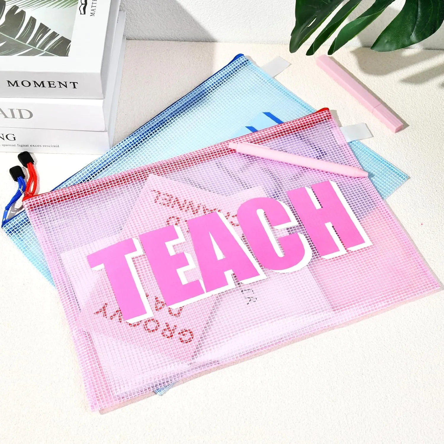 Teacher Appreciation Gifts 4PCS Teache Makeup Bags Teache PouchTravel Cosmetic Pouch Graduation Retirement Teacher Gifts for Women
