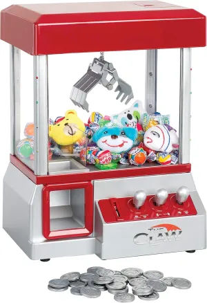 The Claw Toy Grabber Machine with Flashing lights & Sounds and Animal Plush - Features Electronic Claw Toy Grabber Machine, Animation, 4 Animal Plush & Authentic Arcade Sounds Exciting Play (Red)