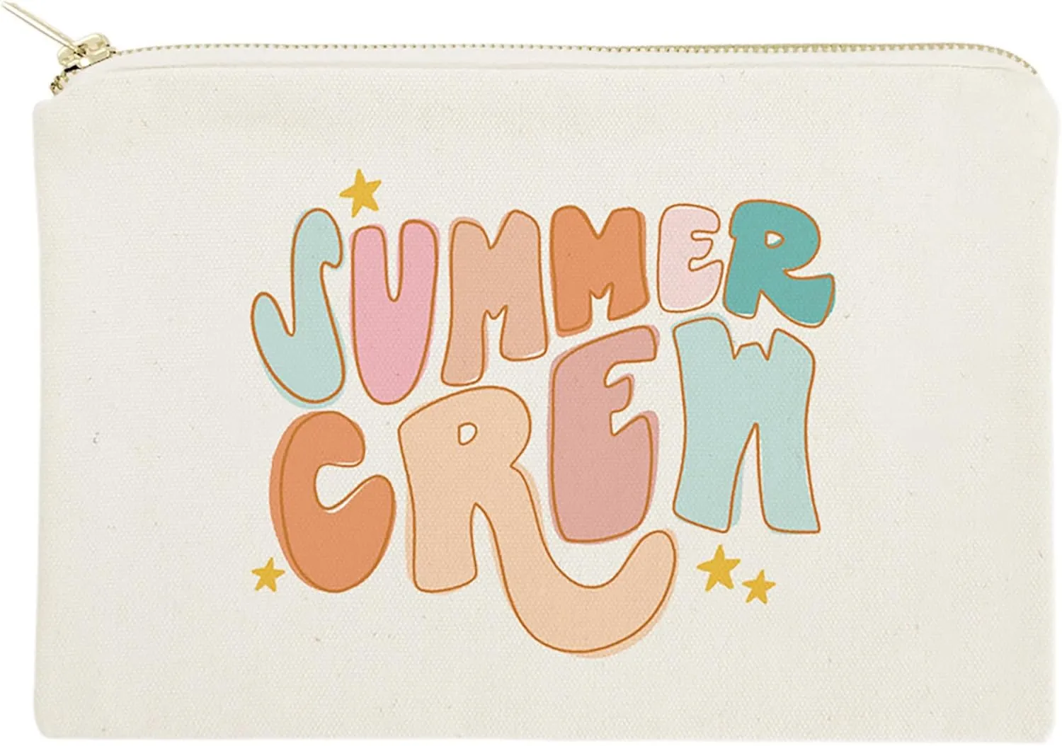 The Cotton & Canvas Co. Summer Crew Cotton Canvas Cosmetic Bag, Toiletry Bag and Travel Makeup Pouch, Summer, Beach, Bridesmaid, Gift for Her, Wedding, Vacation