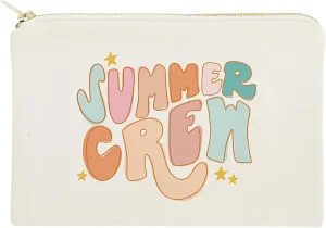 The Cotton & Canvas Co. Summer Crew Cotton Canvas Cosmetic Bag, Toiletry Bag and Travel Makeup Pouch, Summer, Beach, Bridesmaid, Gift for Her, Wedding, Vacation