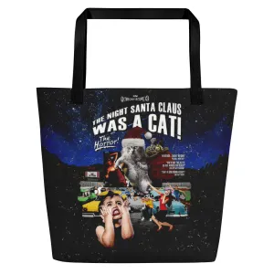 The Night Santa Was A Cat - All-Over Print Beach Bag