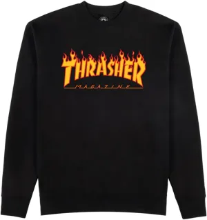 Thrasher Skateboard Magazine Crewneck Sweatshirt Flame Logo Skate Sweatshirt