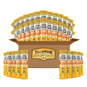 Tillamook Country Smoker Zero Sugar Teriyaki Mini Smoked Sausages, 0.33 oz, 36 Ct, Individually Wrapped Beef Sticks for Afternoon Snacks, Lunchboxes, Travel, Real Hardwood Smoked