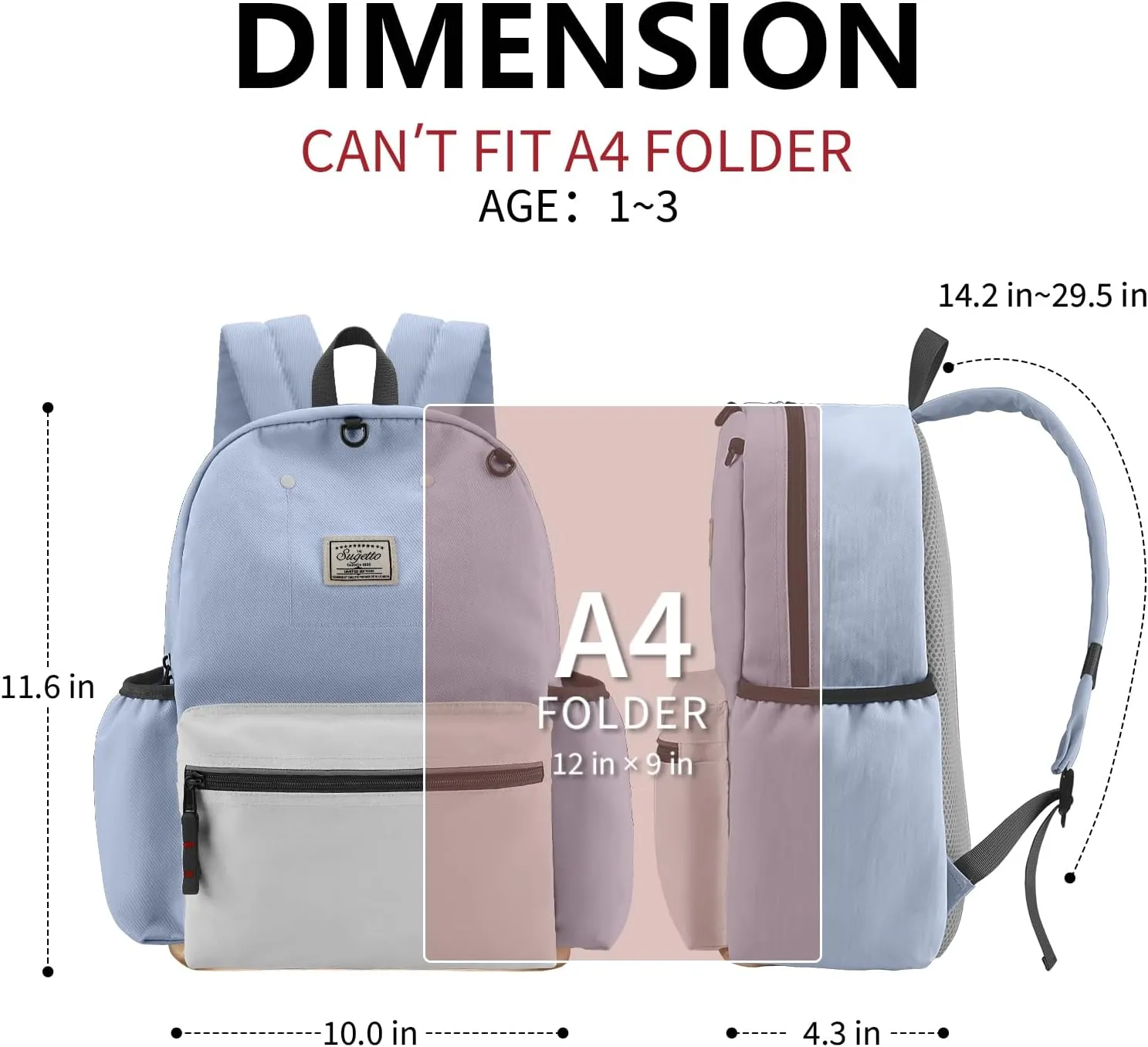 Toddler Backpack for Boys Girls 1-3, School Kids Backpacks Bookbag, Kindergarten Preschool Backpack for boys girls 11.6" H Not Fit Folder