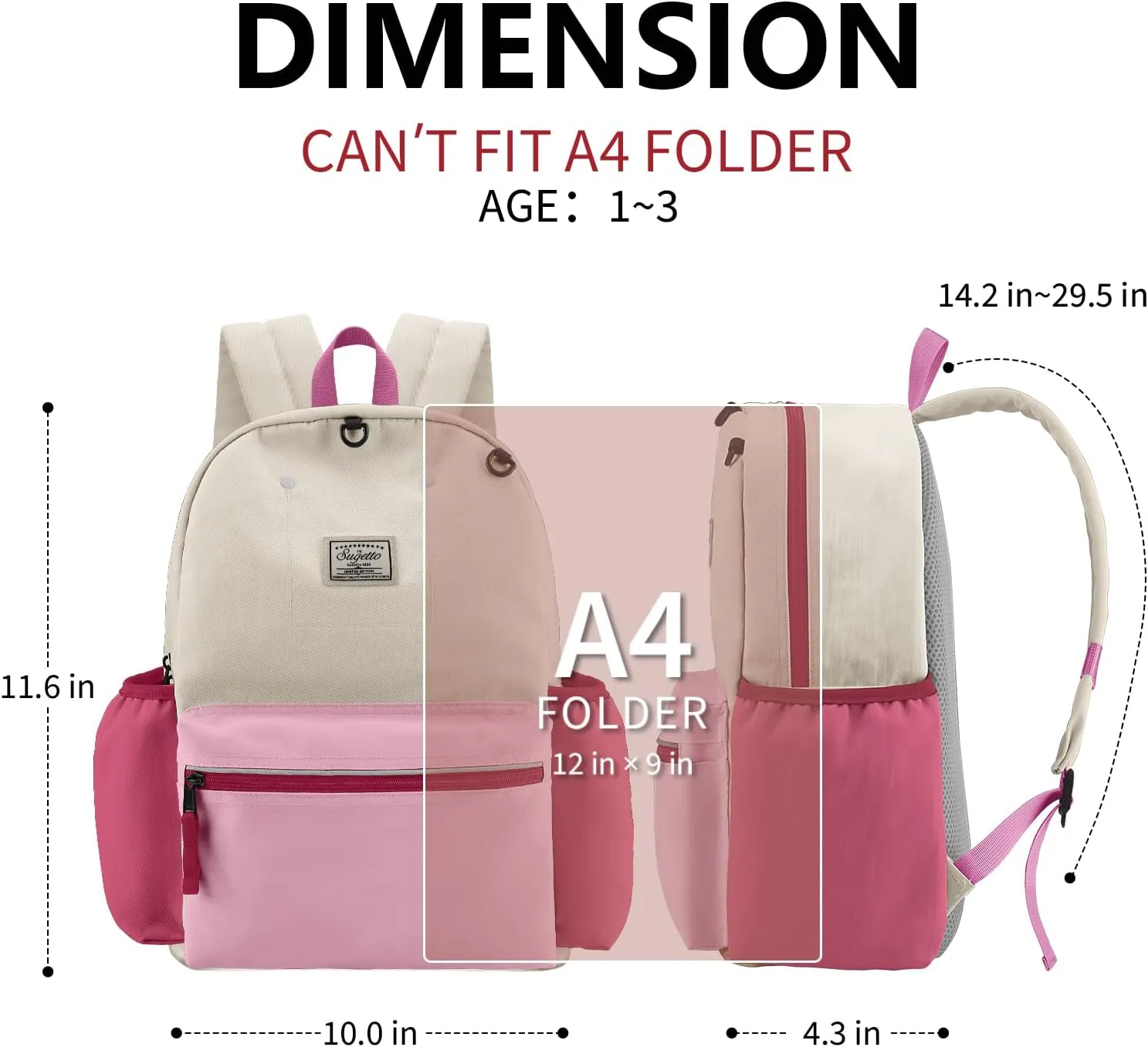 Toddler Backpack for Boys Girls 1-3, School Kids Backpacks Bookbag, Kindergarten Preschool Backpack for boys girls 11.6" H Not Fit Folder