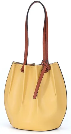 Top Handle Handbag with Inner Pocket Shoulder Purse Wallet for Travel Women’s Tote Genuine Leather Bucket Retro