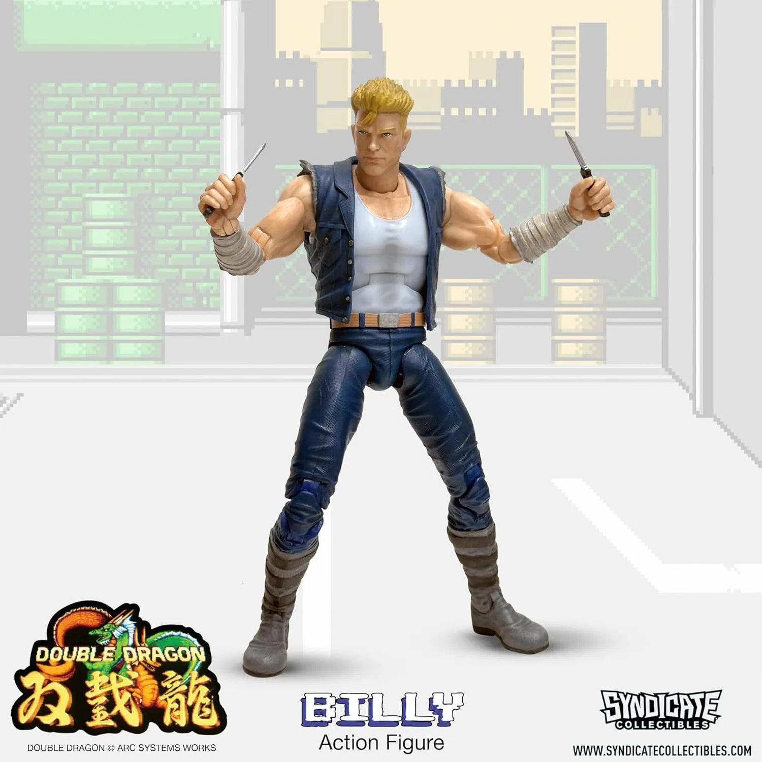 Toynk Double Dragon Billy Lee 7-Inch Deluxe Articulated Action Figure with Accessories