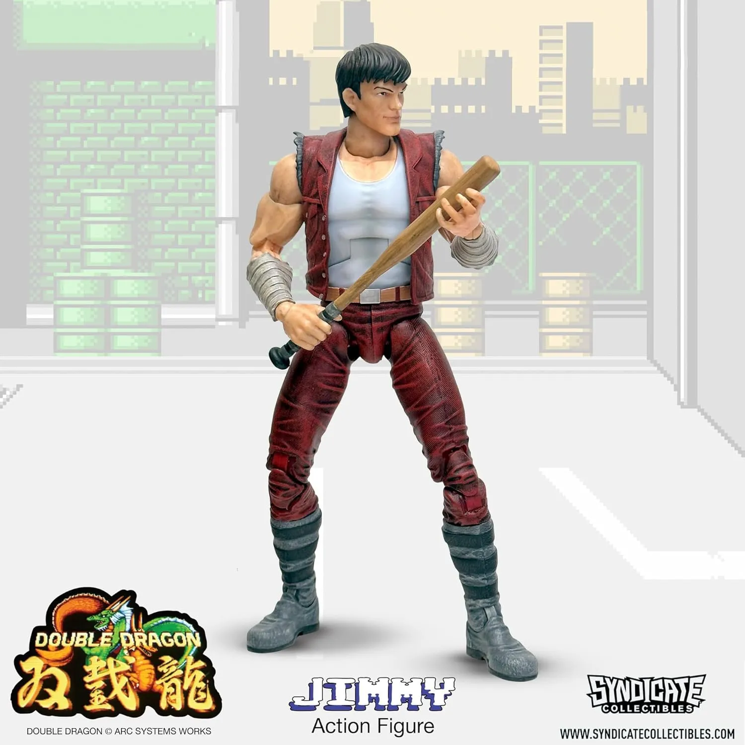 Toynk Double Dragon Jimmy Lee 7-Inch Deluxe Articulated Action Figure with Accessories