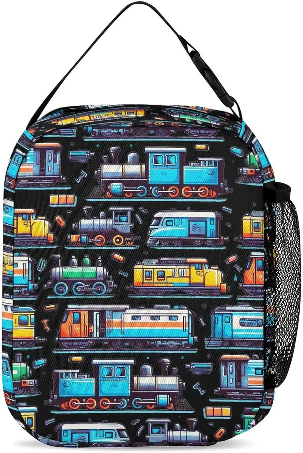 Train Backpack with Lunch Box & Pencil Case for Kids Girls Boys School, 16 Inch Cute Trains Bookbag, Railway School Backpacks for Students Children, Lightweight, Large Capacity