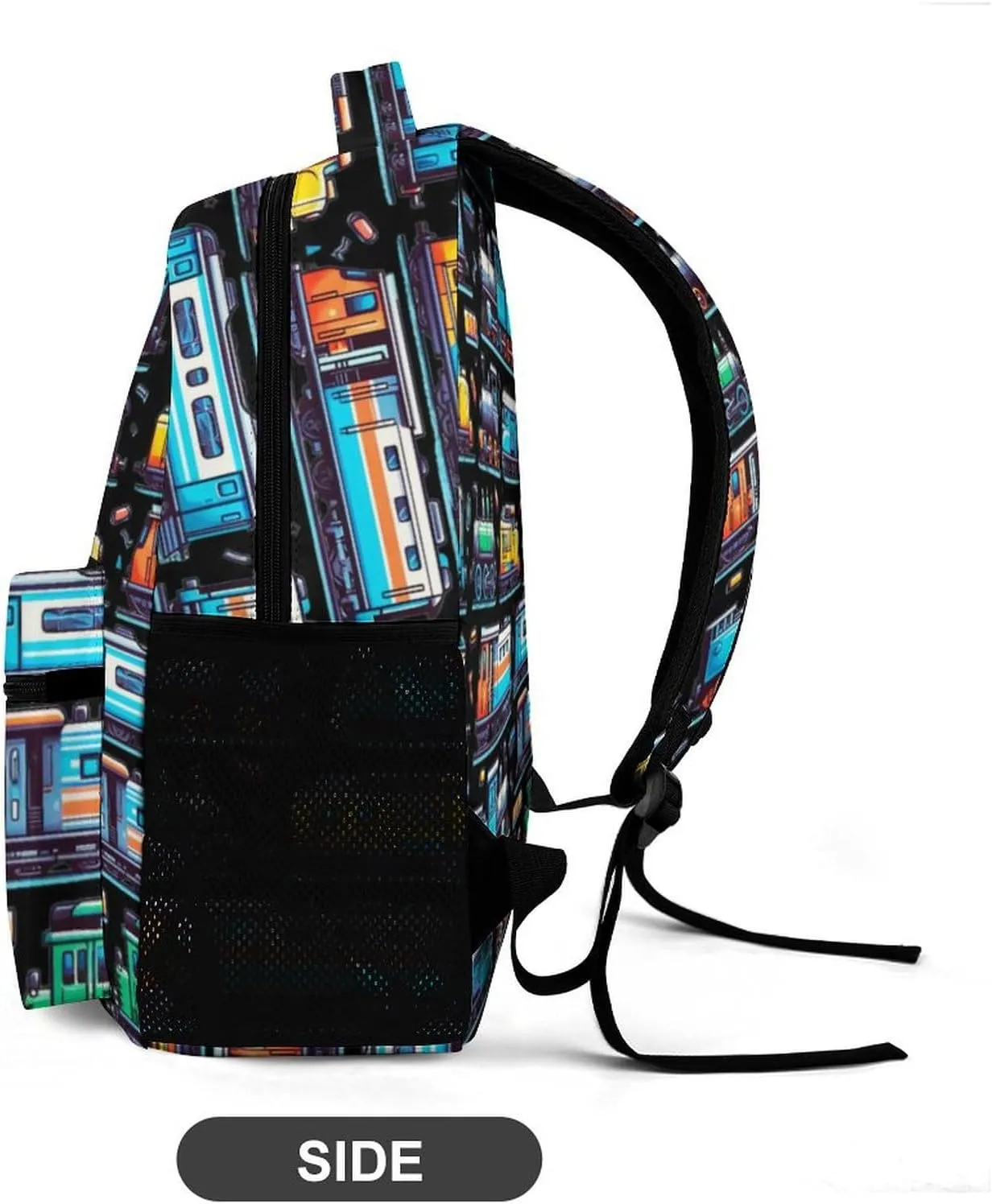 Train School Backpack for Kids Girls Boys, 16 Inch Cute Trains Themed Bookbag, Personalized Railway School Backpacks for Students Children, Lightweight, Large Capacity