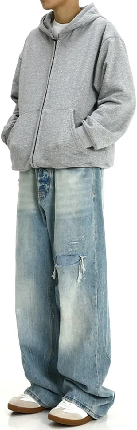 Unisex Y2K Baggy Jeans Loose Fit Ripped Distressed Jean Relaxed Skateboard Denim Pants with Holes