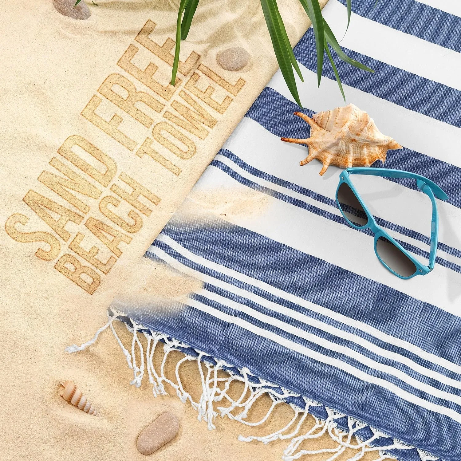 Utopia Towels - 4 Pack Turkish Beach Towel (40 x 72 Inches) - 100% Cotton Oversized Sand Free Quick-Dry Turkish Towel, Prewashed for Soft Feel, Large Peshtemal Towel (Grey, Navy, Purple, Buff)