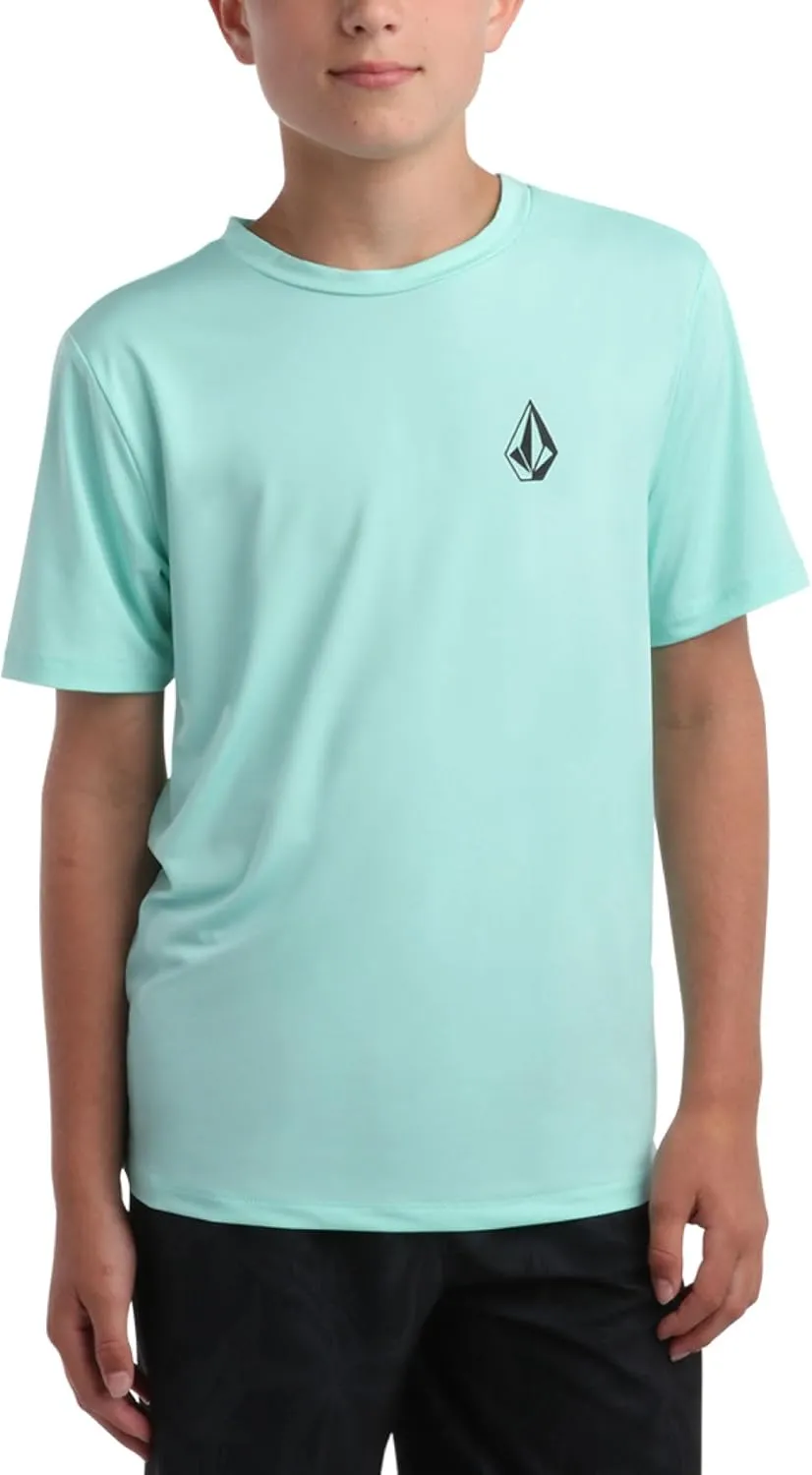 Volcom Boys Swim Shirt - Short Sleeve Rash Guard for Boys UPF 50  Quick Dry Kids Swimwear Sun Protection Shirt for Summer