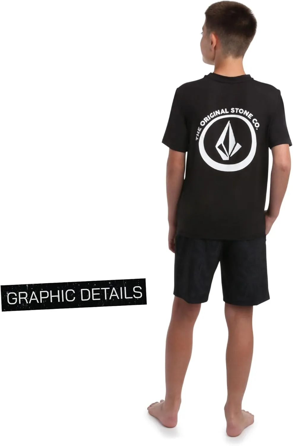 Volcom Boys Swim Shirt - Short Sleeve Rash Guard for Boys UPF 50  Quick Dry Kids Swimwear Sun Protection Shirt for Summer