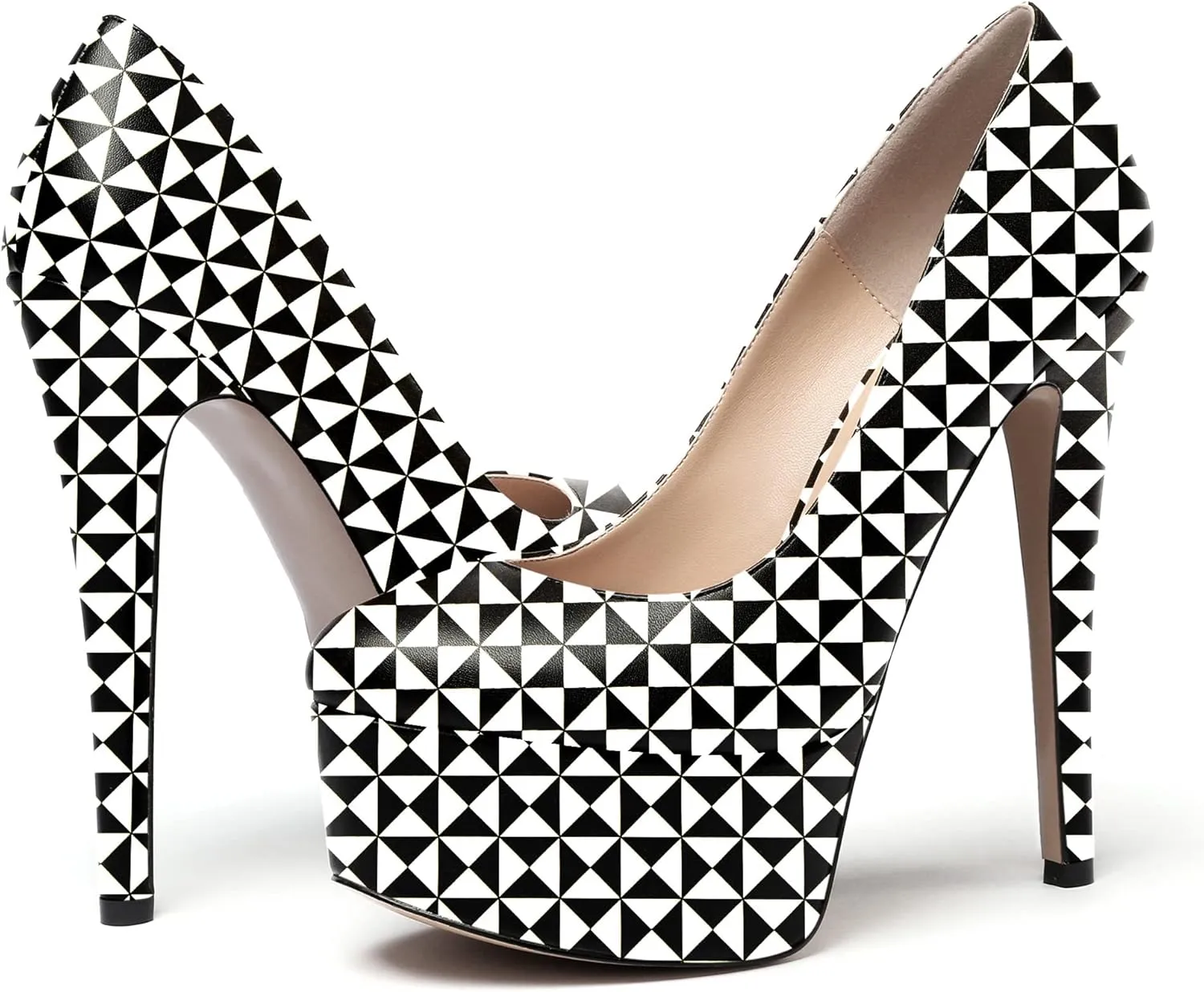 WAYDERNS Women's Round Toe Matte Solid Slip On Platform Stiletto High Heel Pumps Shoes 6 Inch