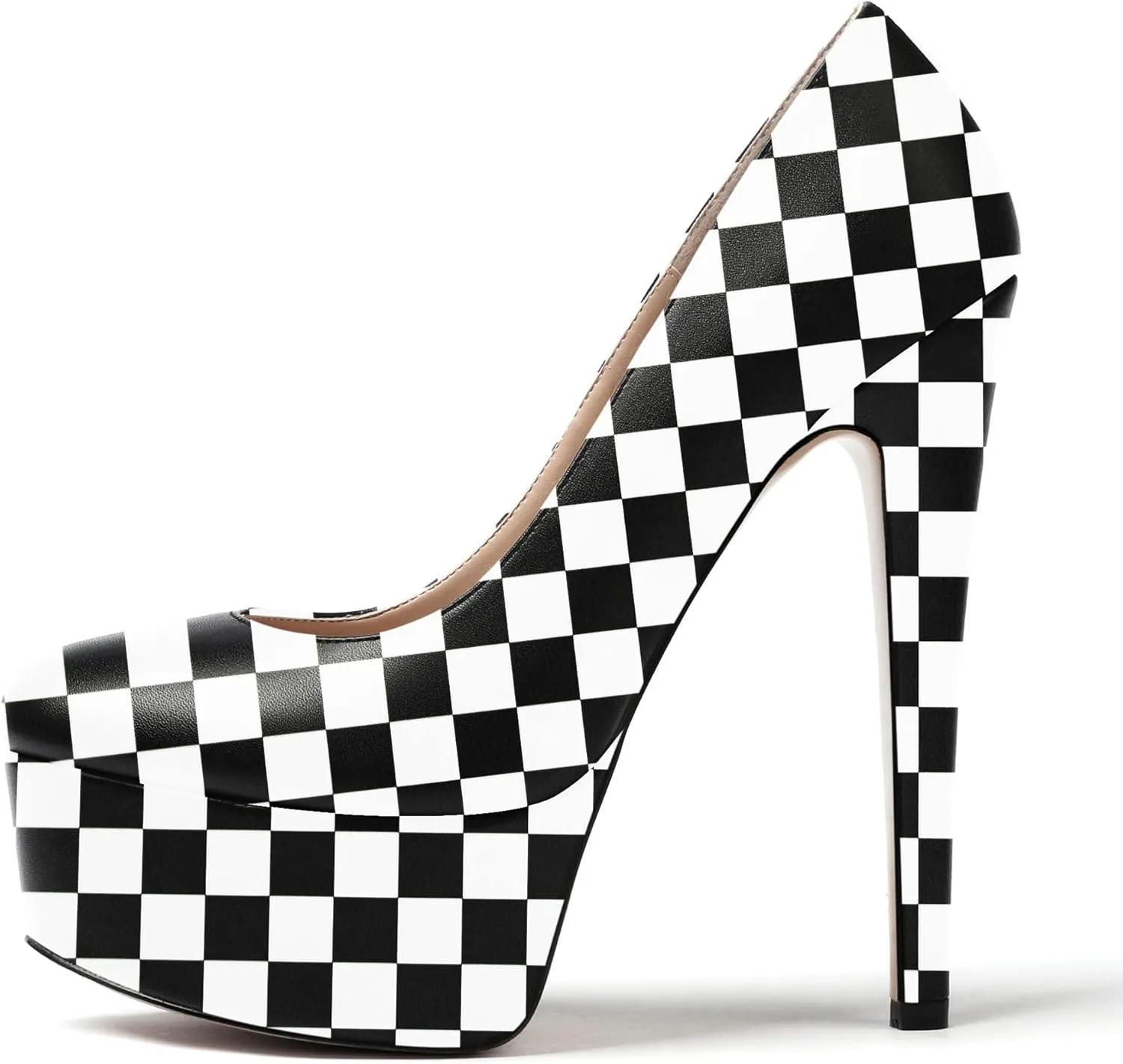WAYDERNS Women's Round Toe Matte Solid Slip On Platform Stiletto High Heel Pumps Shoes 6 Inch