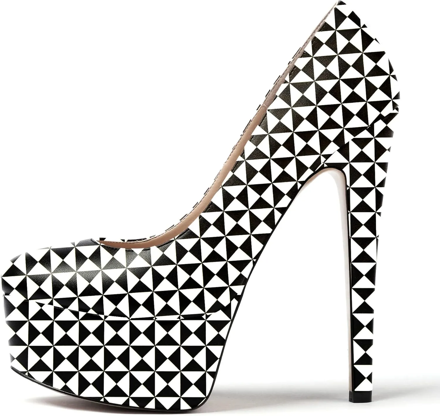 WAYDERNS Women's Round Toe Matte Solid Slip On Platform Stiletto High Heel Pumps Shoes 6 Inch