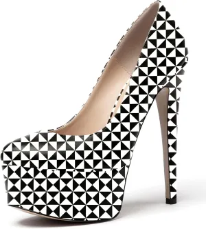 WAYDERNS Women's Round Toe Matte Solid Slip On Platform Stiletto High Heel Pumps Shoes 6 Inch