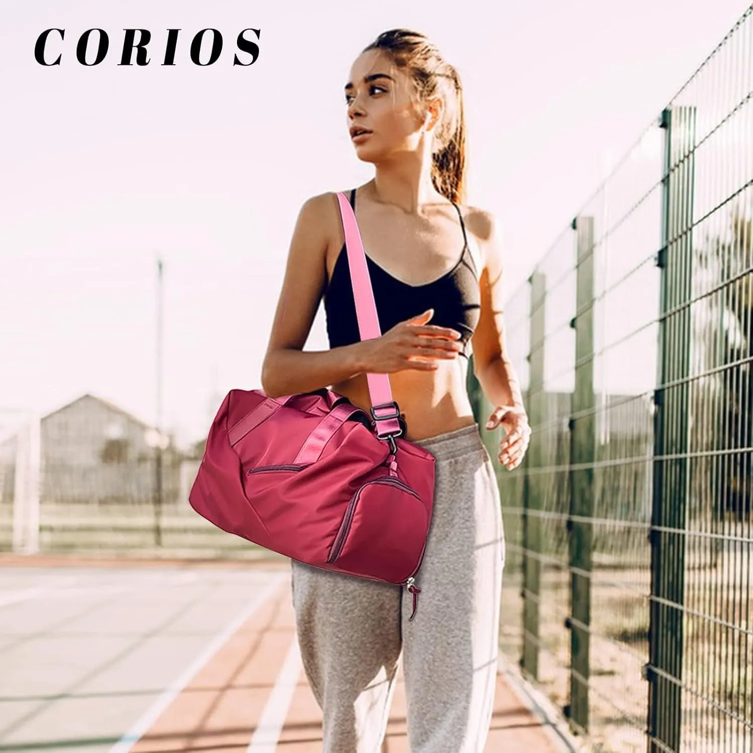 Weekend Shoulder Large Gym Tote Overnight Nylon Hospital Carry Travel Duffel for Women/Men Sport Duffel