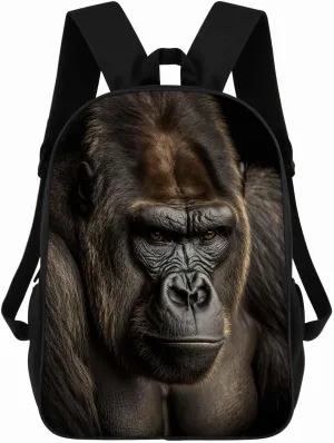 Western Lowland Gorilla Backpack Casual Daypack Wild Animal Print Laptop Bag Bookbag for Work Travel Hiking 17 Inch Style 1