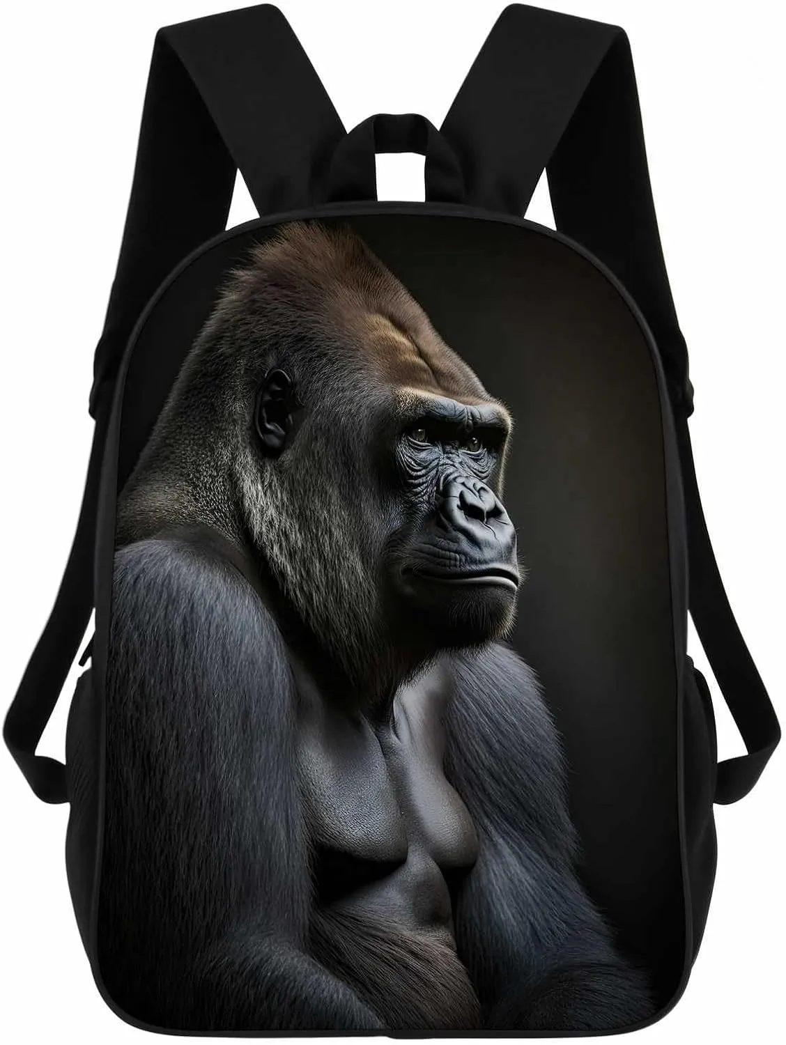 Western Lowland Gorilla Backpack Casual Daypack Wild Animal Print Laptop Bag Bookbag for Work Travel Hiking 17 Inch Style 3