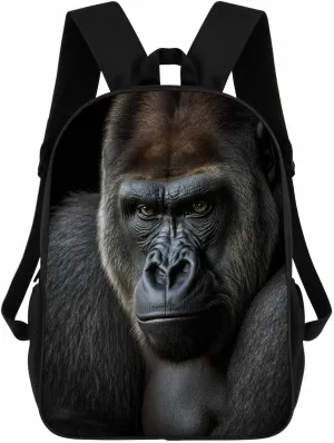 Western Lowland Gorilla Backpack Casual Daypack Wild Animal Print Laptop Bag Bookbag for Work Travel Hiking 17 Inch Style 4