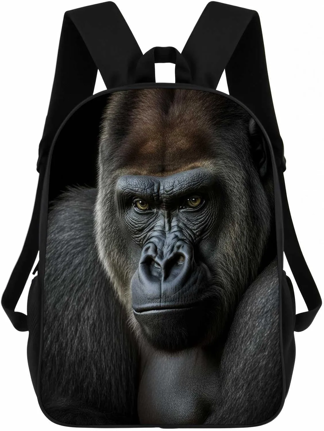 Western Lowland Gorilla Backpack Casual Daypack Wild Animal Print Laptop Bag Bookbag for Work Travel Hiking 17 Inch Style 4