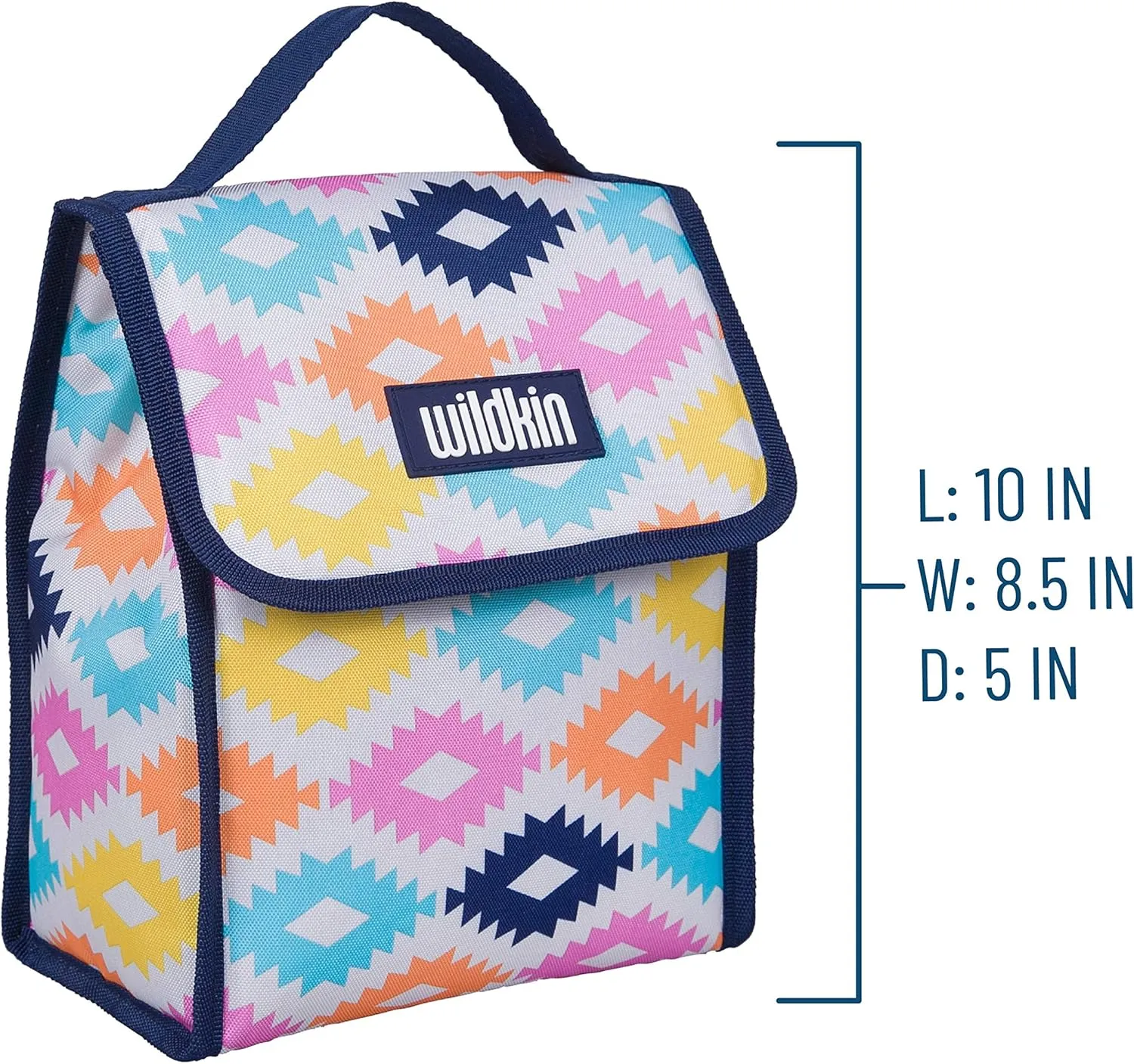 Wildkin Kids Insulated Lunch Bag – Reusable, Ideal for Hot/Cold Snacks, School & Travel - Aztec