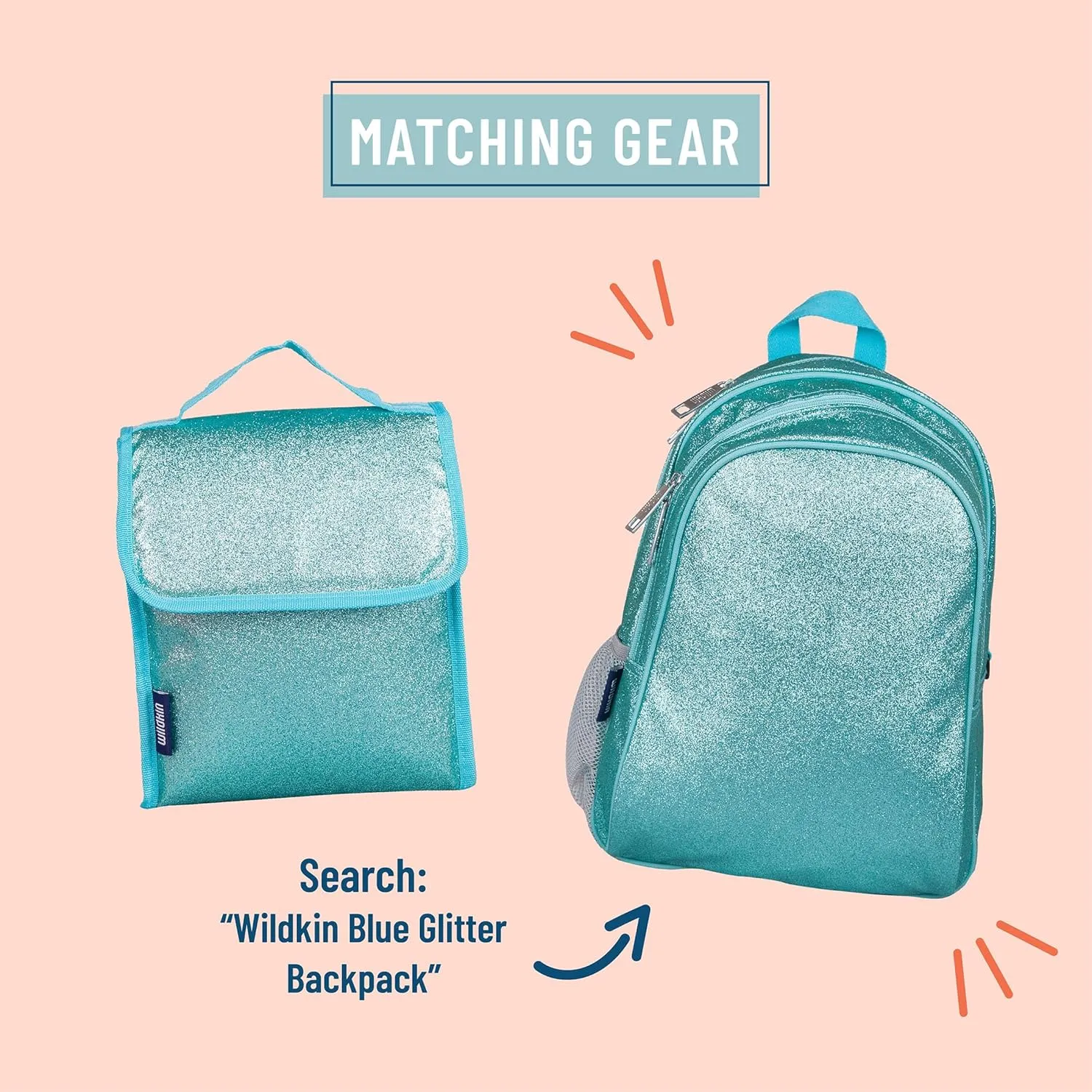 Wildkin Kids Insulated Lunch Bag – Reusable, Ideal for Hot/Cold Snacks, School & Travel - Blue Glitter