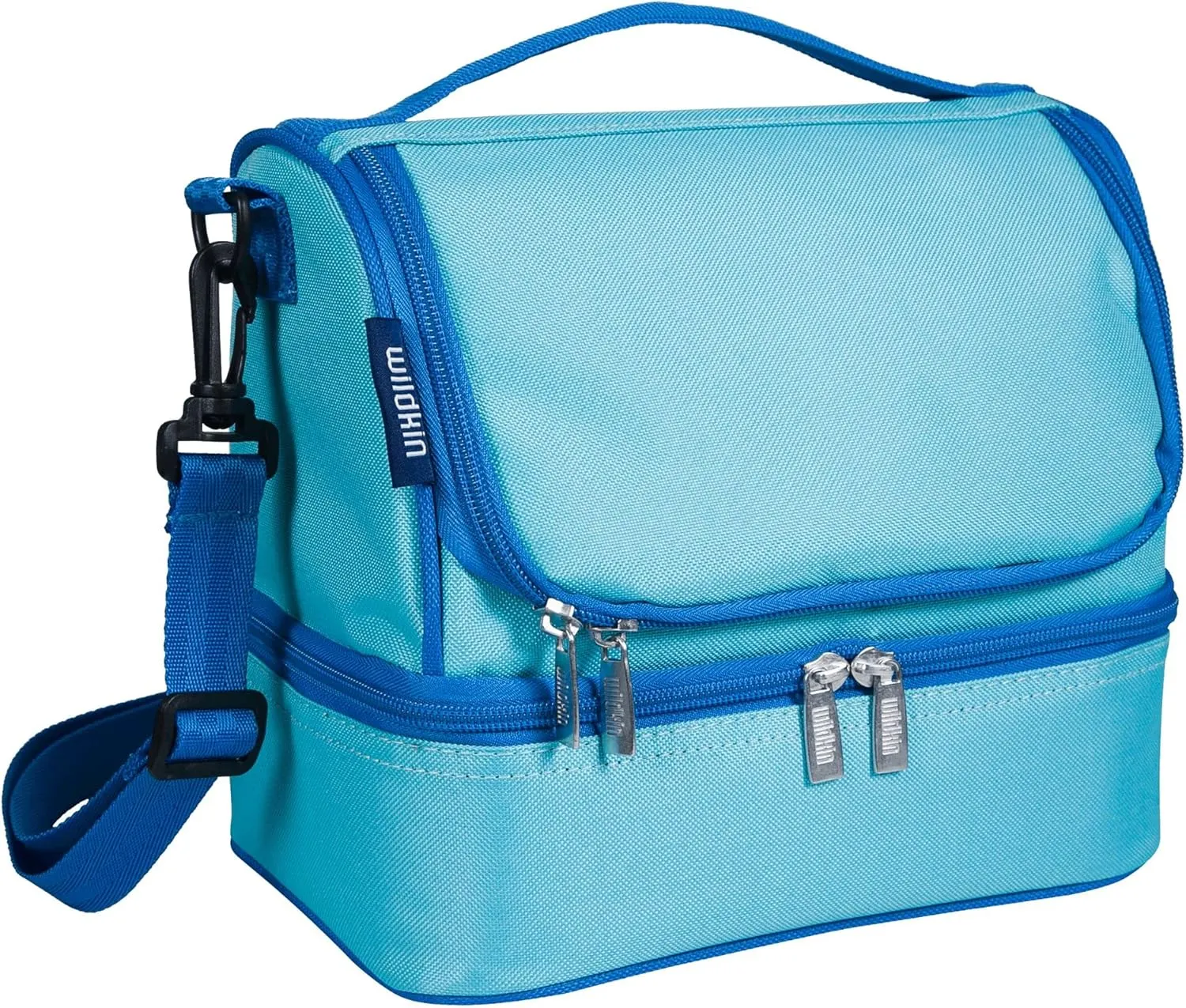 Wildkin Two Compartment Insulated Lunch Bag for Kids – School & Travel Ready - Aqua