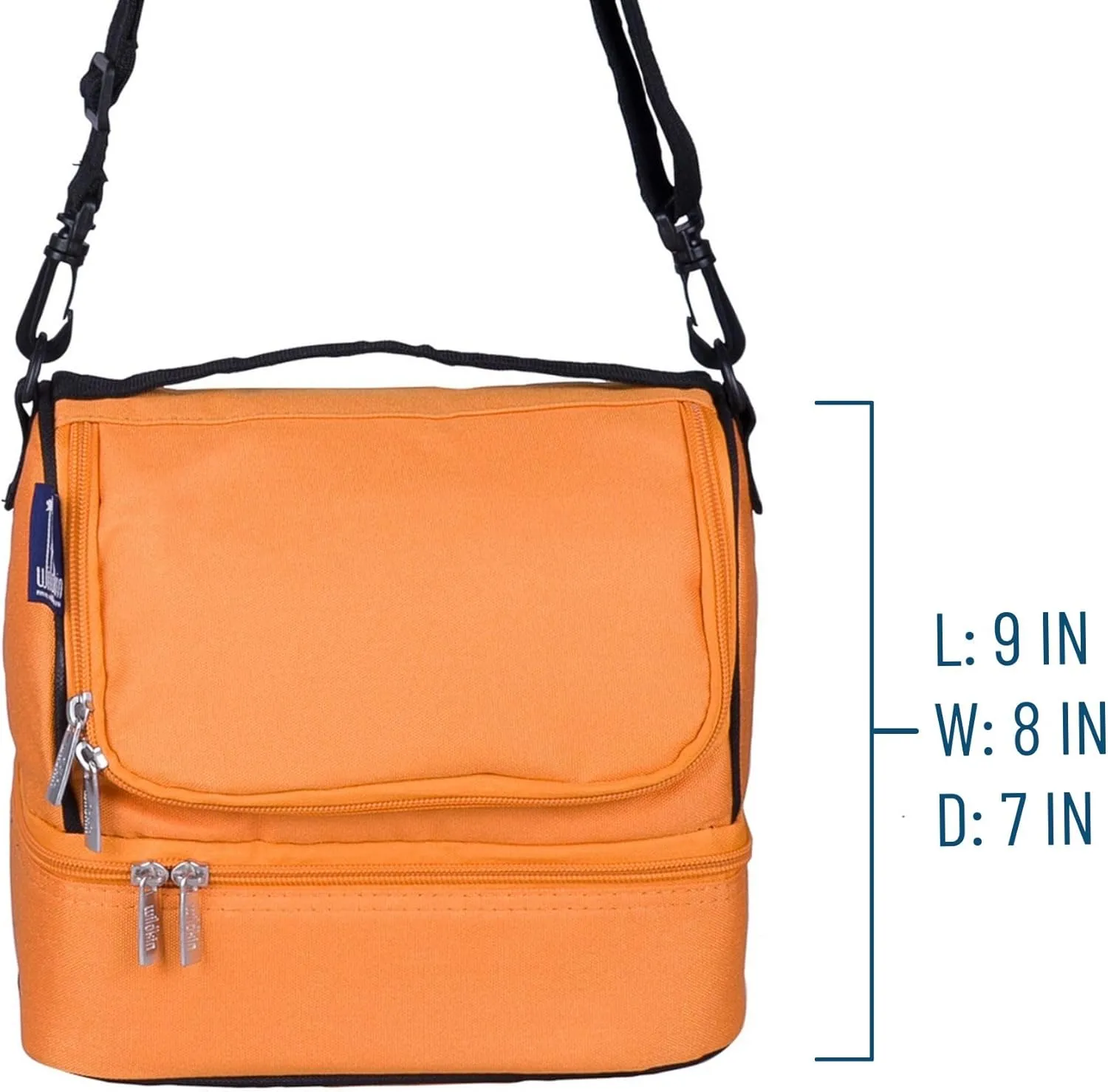 Wildkin Two Compartment Insulated Lunch Bag for Kids – School & Travel Ready - Bengal Orange