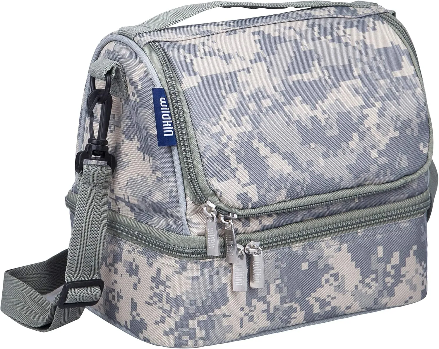 Wildkin Two Compartment Insulated Lunch Bag for Kids – School & Travel Ready - Digital Camo