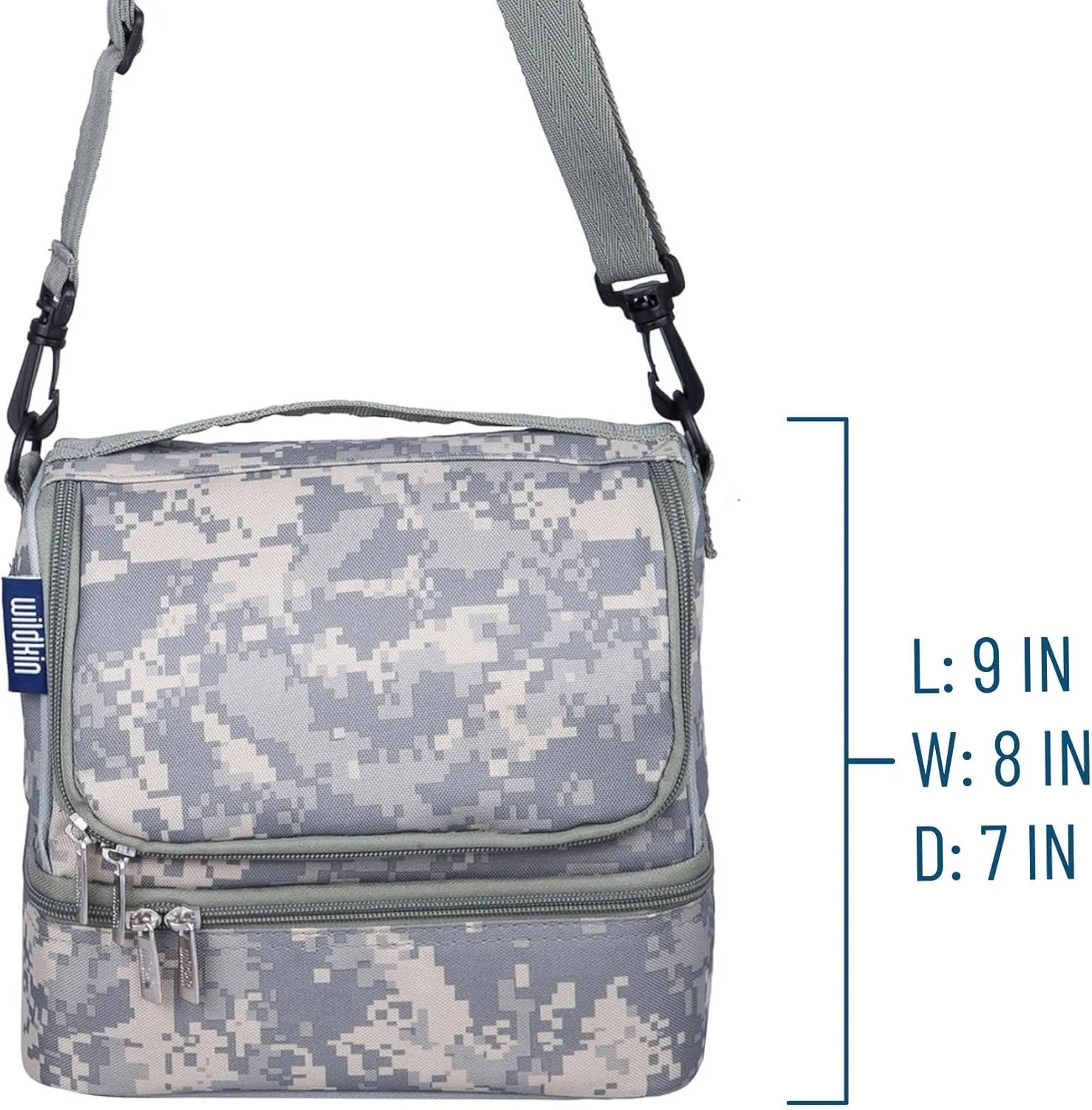 Wildkin Two Compartment Insulated Lunch Bag for Kids – School & Travel Ready - Digital Camo