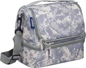 Wildkin Two Compartment Insulated Lunch Bag for Kids – School & Travel Ready - Digital Camo
