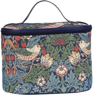 William Morris Strawberry Thief Blue Toiletry Vanity Travel Bag
