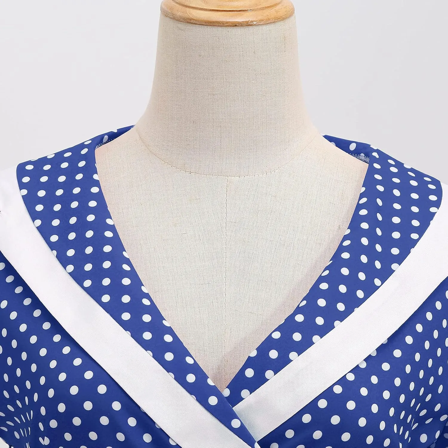 Women Notch Lapel 50s 60s Vintage Short Sleeve V-Neck Cocktail Swing Dress Polka Dot 1950s Rockabilly Prom Party Midi Dress