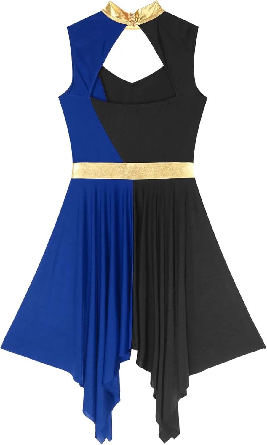 Women Praise Dance Dresses Cutout Sleeveless Worship Tunic Irregular Hem Liturgical Dancewear