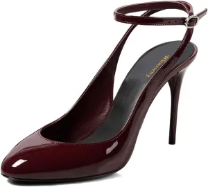 Women Stiletto High Heel Ankle Strap Pumps Round Toe Strappy Graceful Sandals Wedding Party Evening Dress Shoes Size 4-16 US