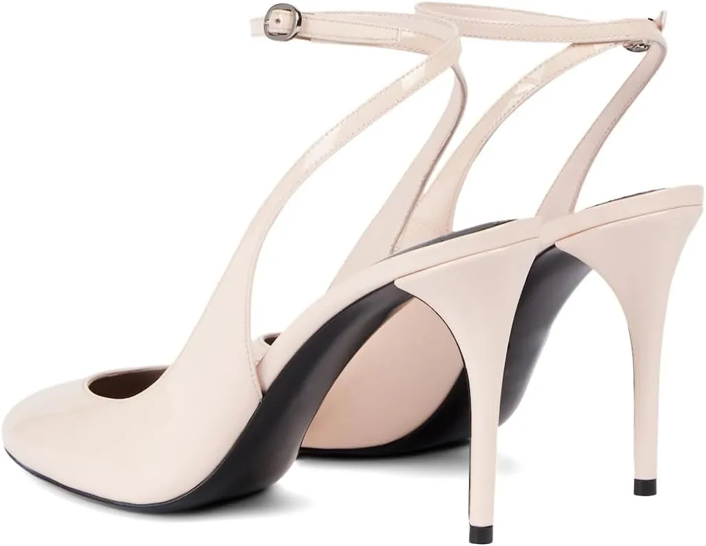 Women Stiletto High Heel Ankle Strap Pumps Round Toe Strappy Graceful Sandals Wedding Party Evening Dress Shoes Size 4-16 US