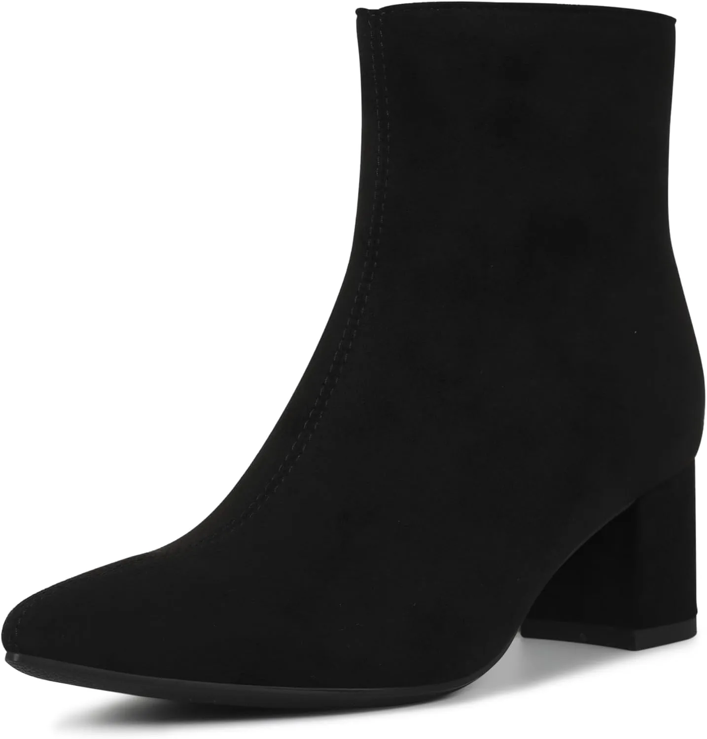 Women's Ankle Boots Pointed Toe Chunky Block Heel Short Boots for Women Low Heeled Booties