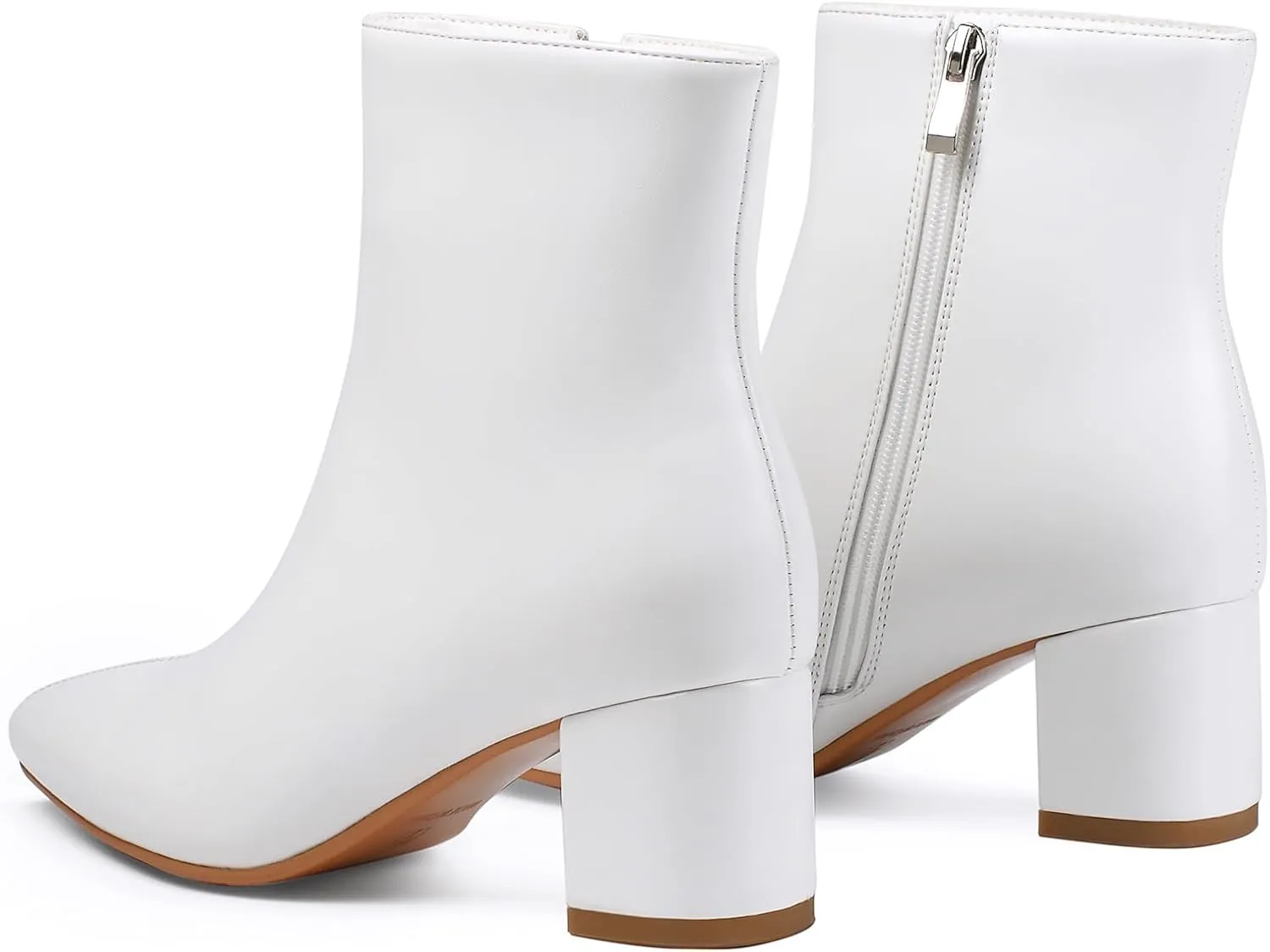 Women's Ankle Boots Pointed Toe Chunky Block Heel Short Boots for Women Low Heeled Booties