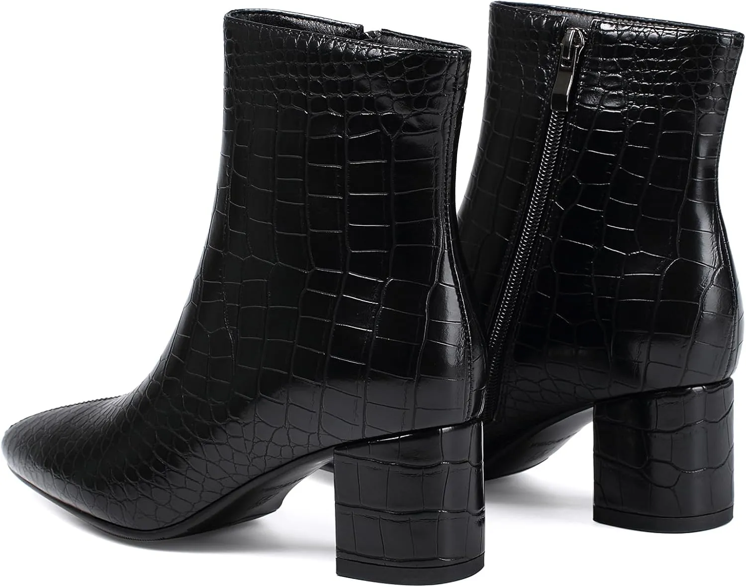 Women's Ankle Boots Pointed Toe Chunky Block Heel Short Boots for Women Low Heeled Booties