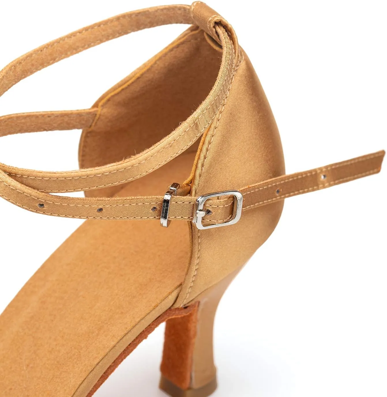 Women's Dance Shoes Latin Salsa Bachata Tango Practice Ballroom Dancing Shoes Wedding Performance Dress Shoes with Soft Suede Sole 2.76'' Heel